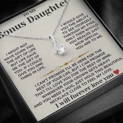 To My Bonus Daughter - Alluring Beauty Necklace Gift Set