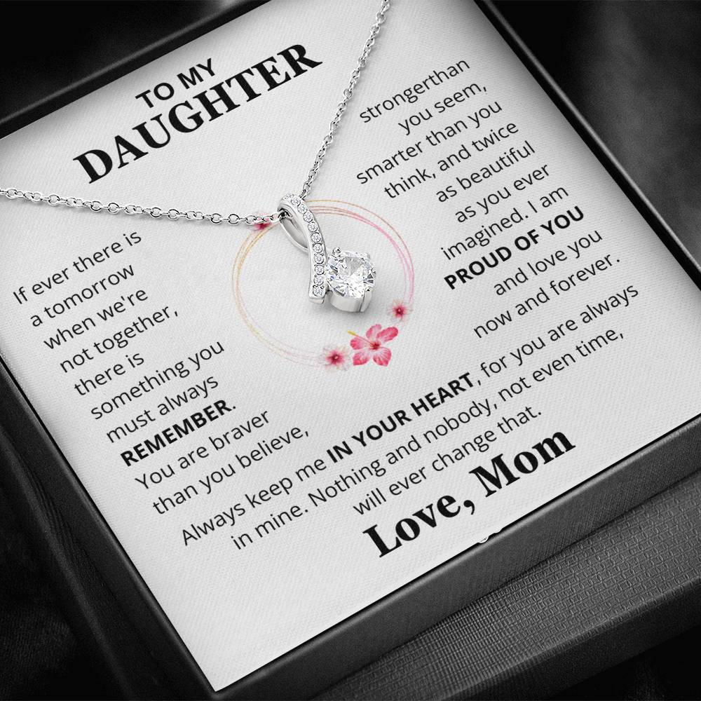 Daughter -Proud of You - Love Mom - Embrace Necklace