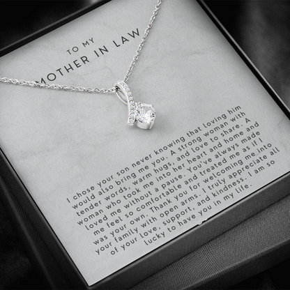 Mother In Law Gift (I Chose Your Son) Alluring Beauty Necklace Gift Set