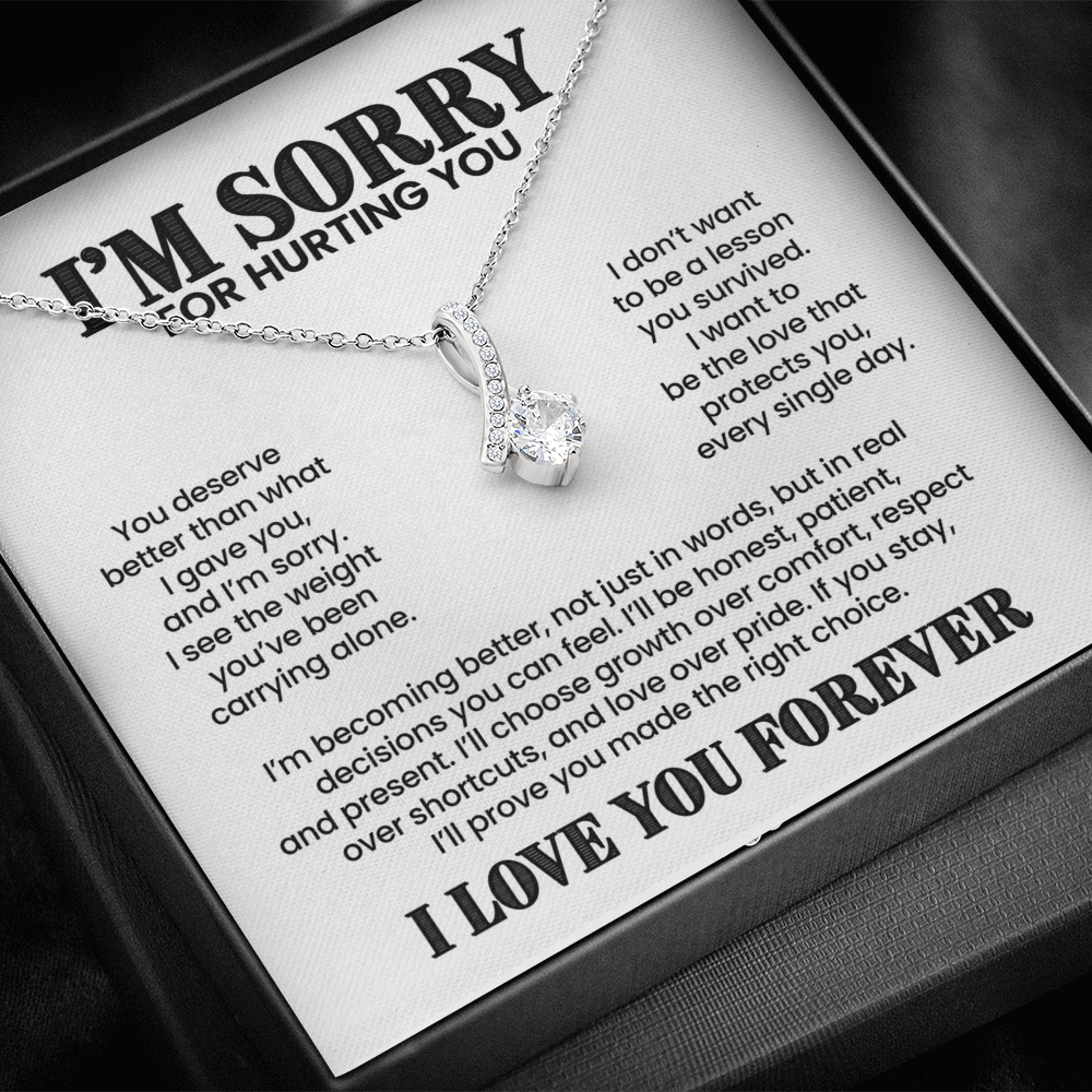 I'm Sorry for Hurting You Necklace – I'll Be Better for You – Heartfelt Apology Gift Set