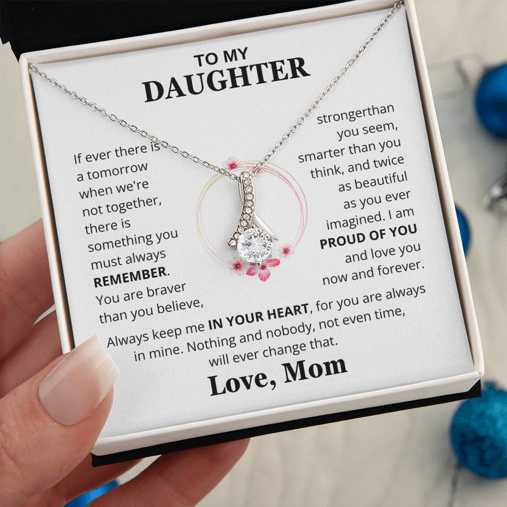 Daughter -Proud of You - Love Mom - Embrace Necklace