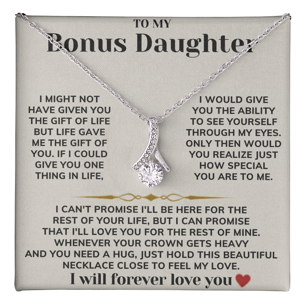 To My Bonus Daughter - Alluring Beauty Necklace Gift Set