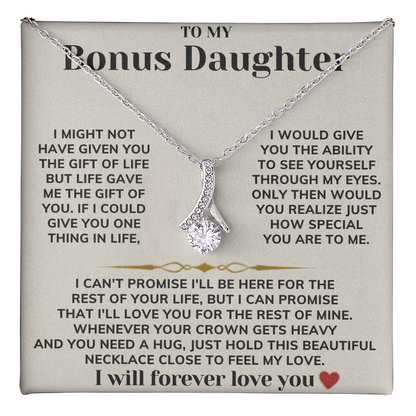 To My Bonus Daughter - Alluring Beauty Necklace Gift Set