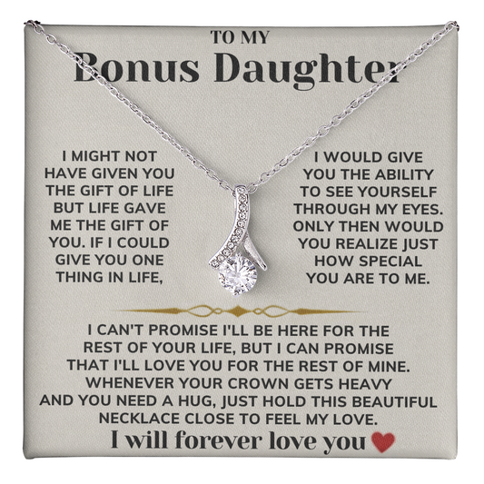 To My Bonus Daughter - Alluring Beauty Necklace Gift Set