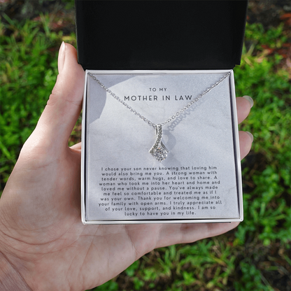 Mother In Law Gift (I Chose Your Son) Alluring Beauty Necklace Gift Set