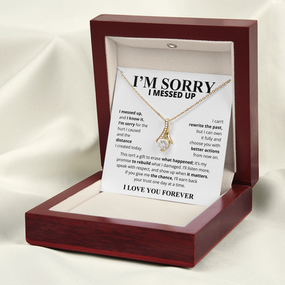 I'm Sorry I Messed Up Apology Gift for Her – Ribbon Pendant Necklace