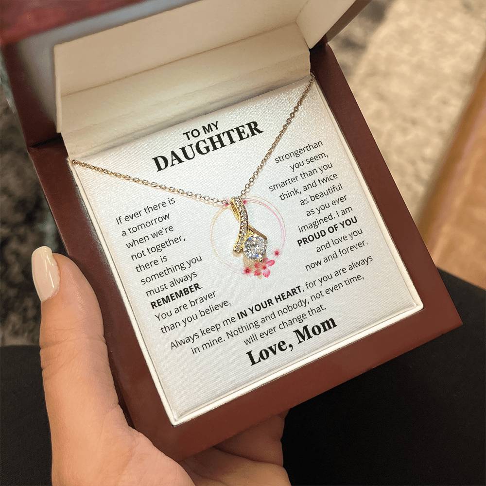 Daughter -Proud of You - Love Mom - Embrace Necklace