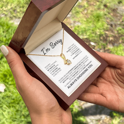 I'm Sorry Necklace for Her – Always Choosing You – Heartfelt Apology & Reconciliation Gift Set
