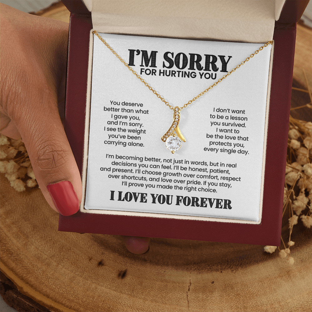 I'm Sorry for Hurting You Necklace – I'll Be Better for You – Heartfelt Apology Gift Set