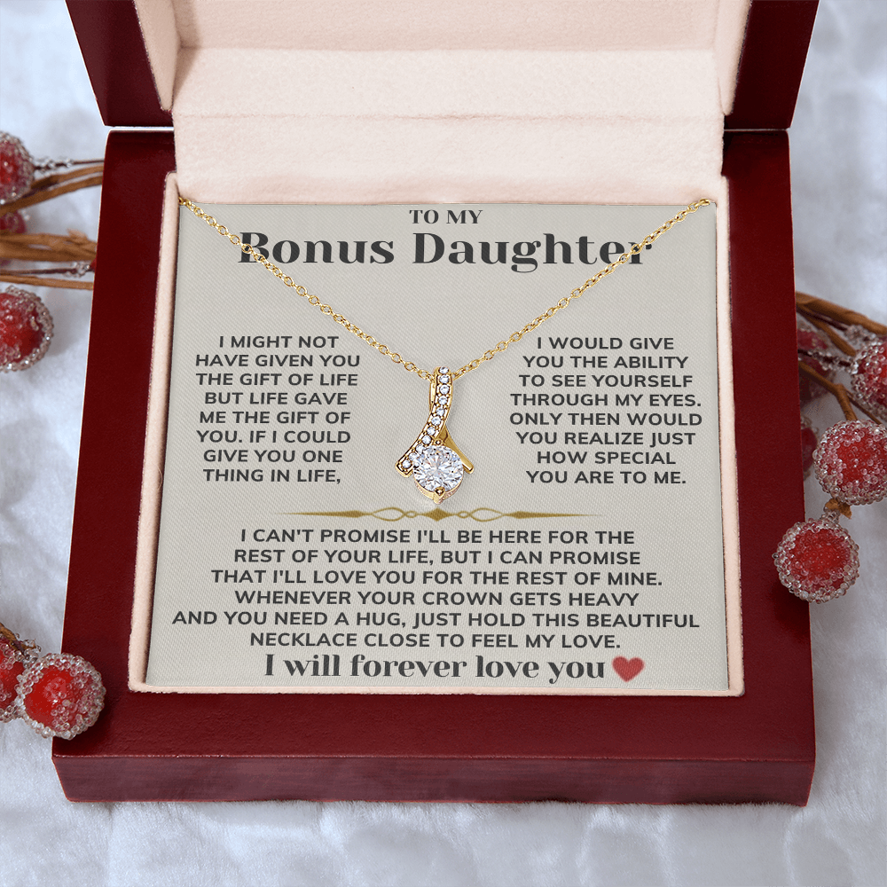 To My Bonus Daughter - Alluring Beauty Necklace Gift Set
