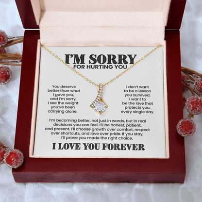 I'm Sorry for Hurting You Necklace – I'll Be Better for You – Heartfelt Apology Gift Set