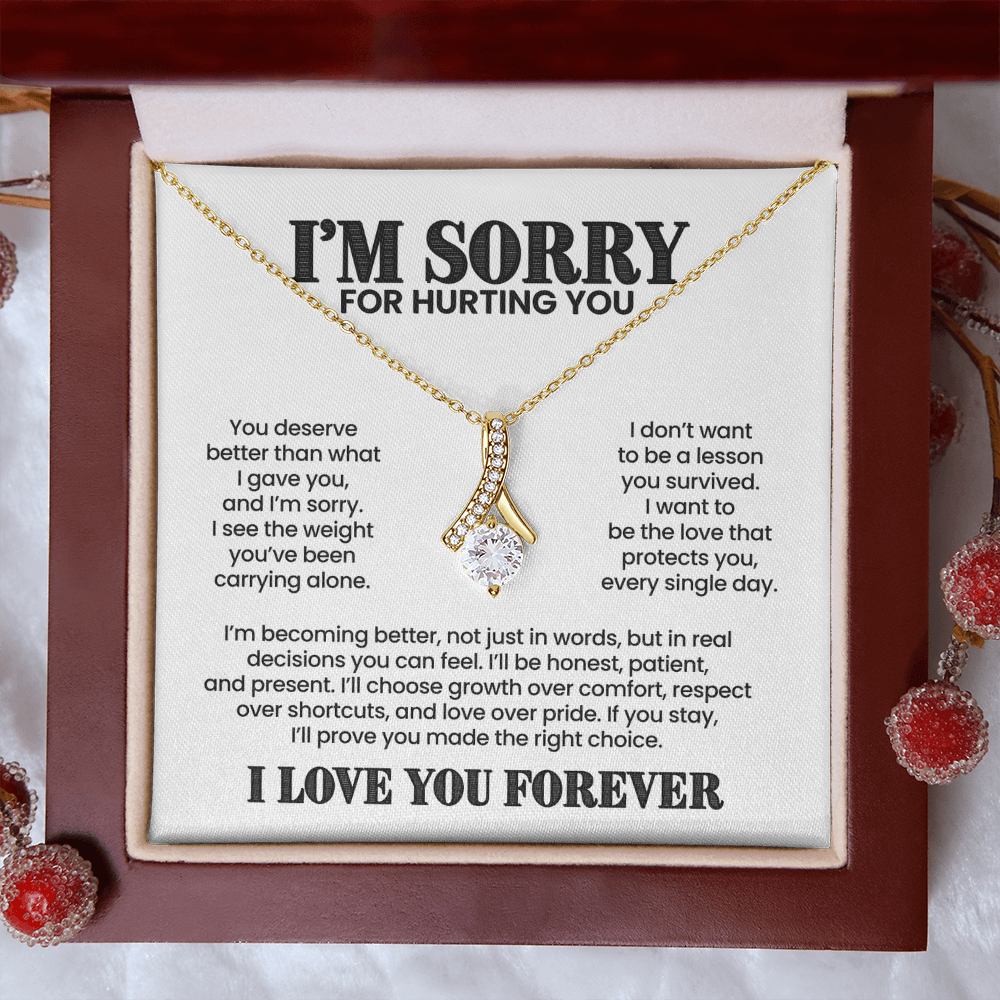 I'm Sorry for Hurting You Necklace – I'll Be Better for You – Heartfelt Apology Gift Set