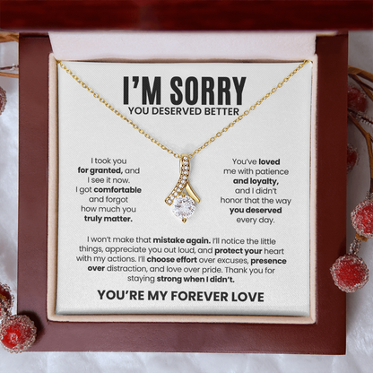 I'm Sorry Necklace for Her – You Deserved Better – You're My Forever Love Apology Gift Set