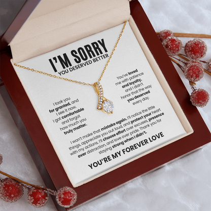 I'm Sorry Necklace for Her – You Deserved Better – You're My Forever Love Apology Gift Set