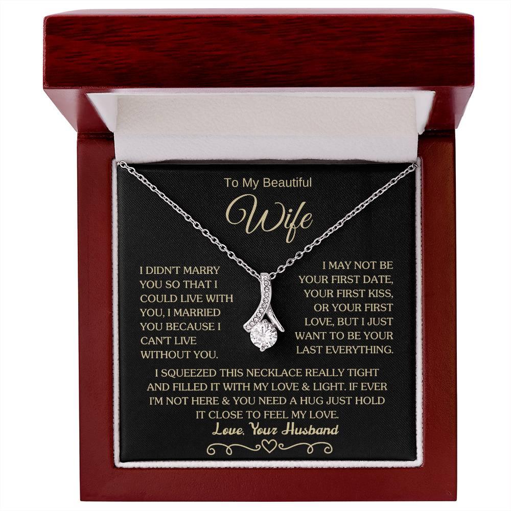 Gift for Wife "I Can't Live Without You" Gold Necklace - Charming Family Gift