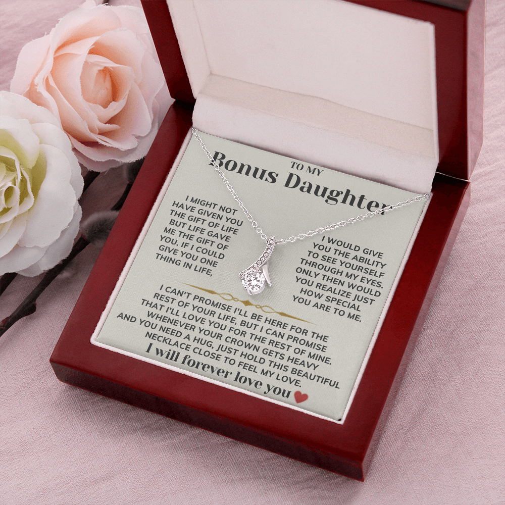 To My Bonus Daughter - Alluring Beauty Necklace Gift Set