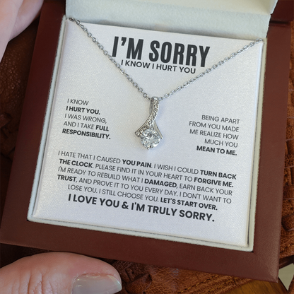 I'm Sorry I Hurt You Necklace – Let's Start Over – Heartfelt Apology Gift Set