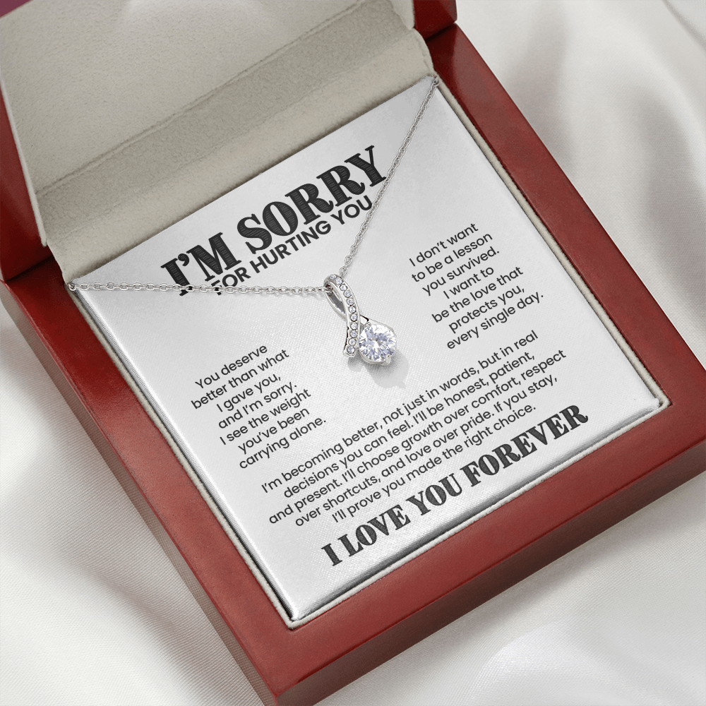 I'm Sorry for Hurting You Necklace – I'll Be Better for You – Heartfelt Apology Gift Set