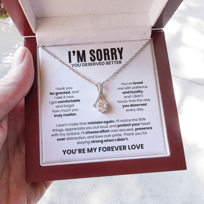 I'm Sorry Necklace for Her – You Deserved Better – You're My Forever Love Apology Gift Set