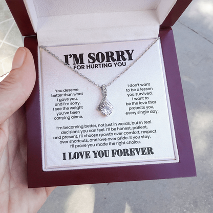 I'm Sorry for Hurting You Necklace – I'll Be Better for You – Heartfelt Apology Gift Set