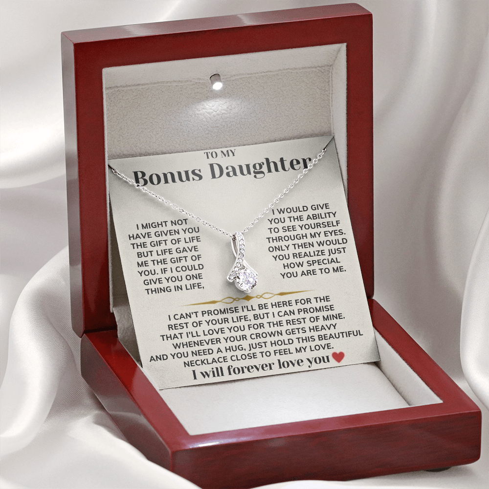 To My Bonus Daughter - Alluring Beauty Necklace Gift Set
