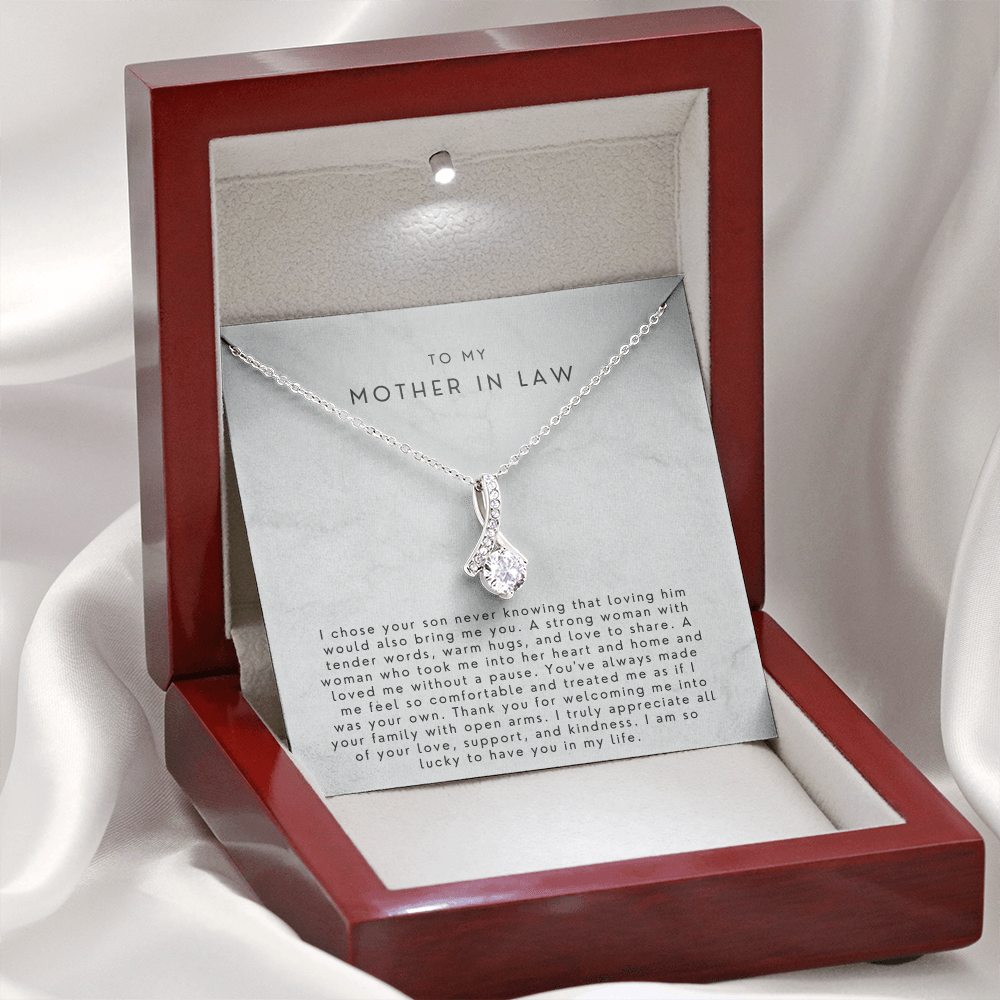 Mother In Law Gift (I Chose Your Son) Alluring Beauty Necklace Gift Set