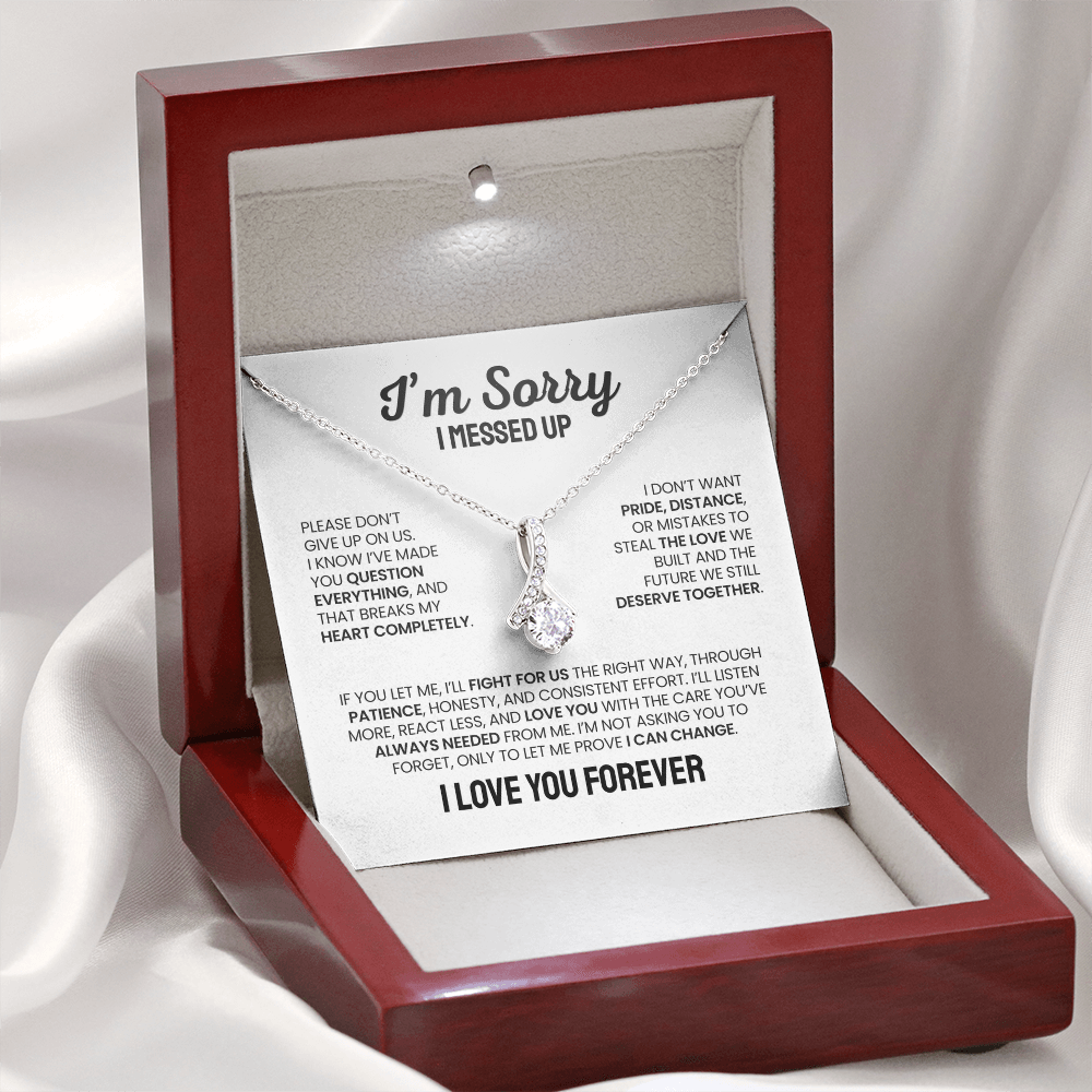 Apology Gift For Her - Alluring Beauty Necklace - I'm Not Giving Up On Us