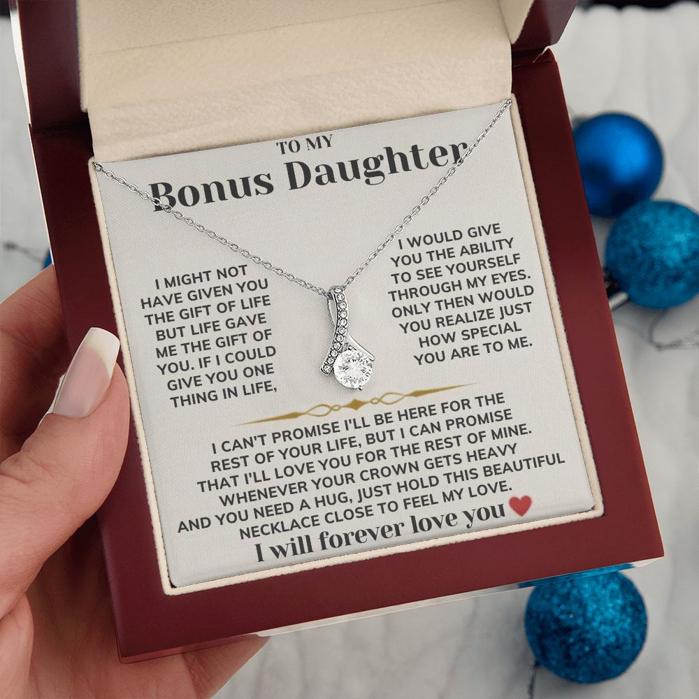 To My Bonus Daughter - Alluring Beauty Necklace Gift Set