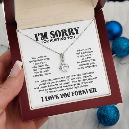 I'm Sorry for Hurting You Necklace – I'll Be Better for You – Heartfelt Apology Gift Set