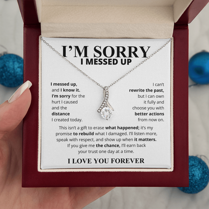 I'm Sorry I Messed Up Apology Gift for Her – Ribbon Pendant Necklace