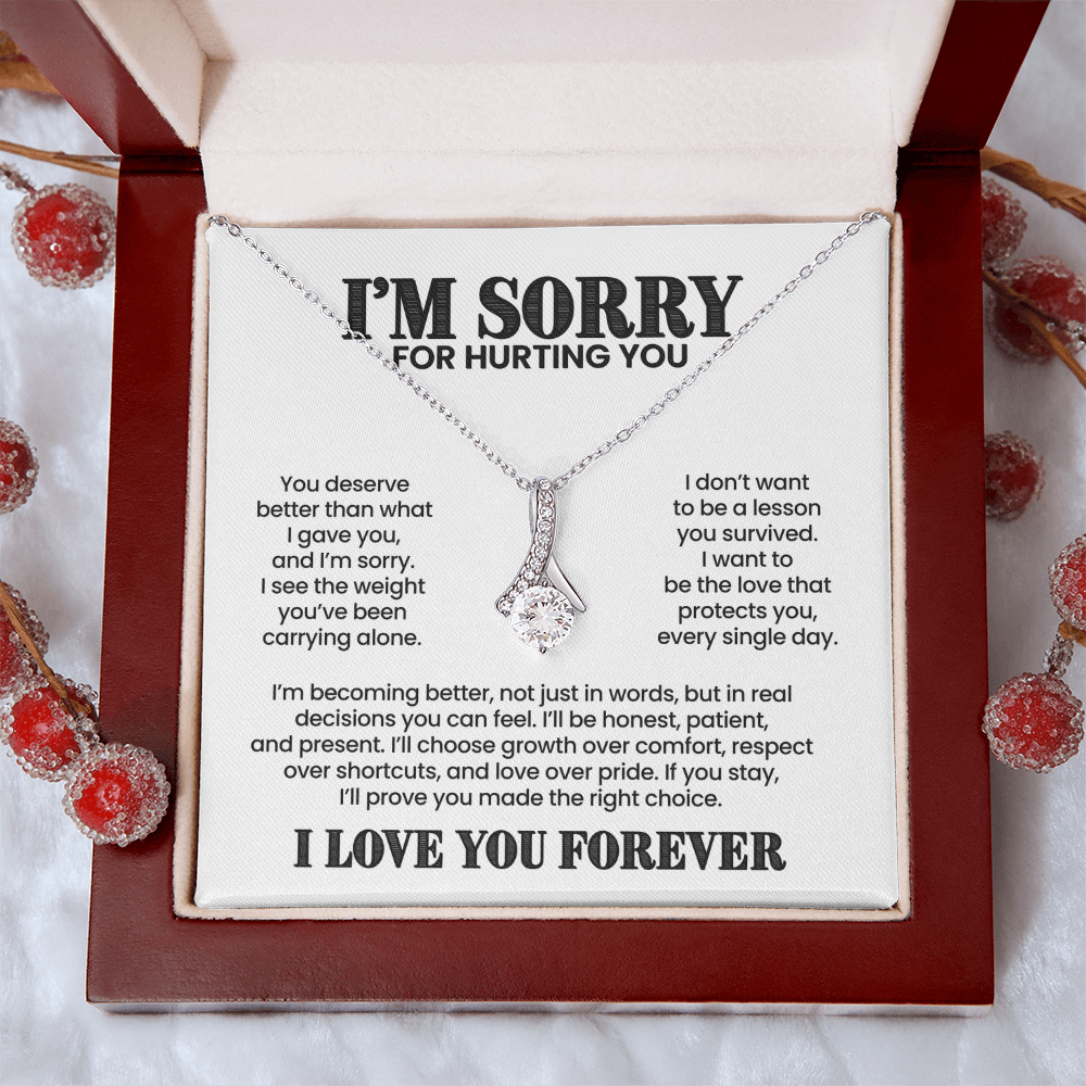 I'm Sorry for Hurting You Necklace – I'll Be Better for You – Heartfelt Apology Gift Set