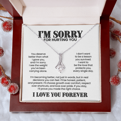 I'm Sorry for Hurting You Necklace – I'll Be Better for You – Heartfelt Apology Gift Set