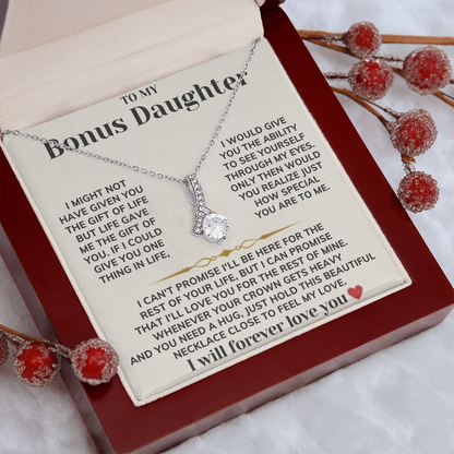 To My Bonus Daughter - Alluring Beauty Necklace Gift Set