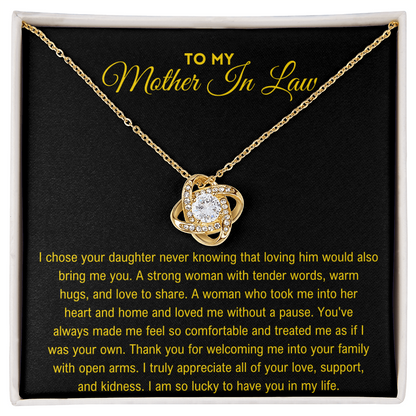 Mother In Law Gift (I Chose Your Daughter) Love Knot Necklace