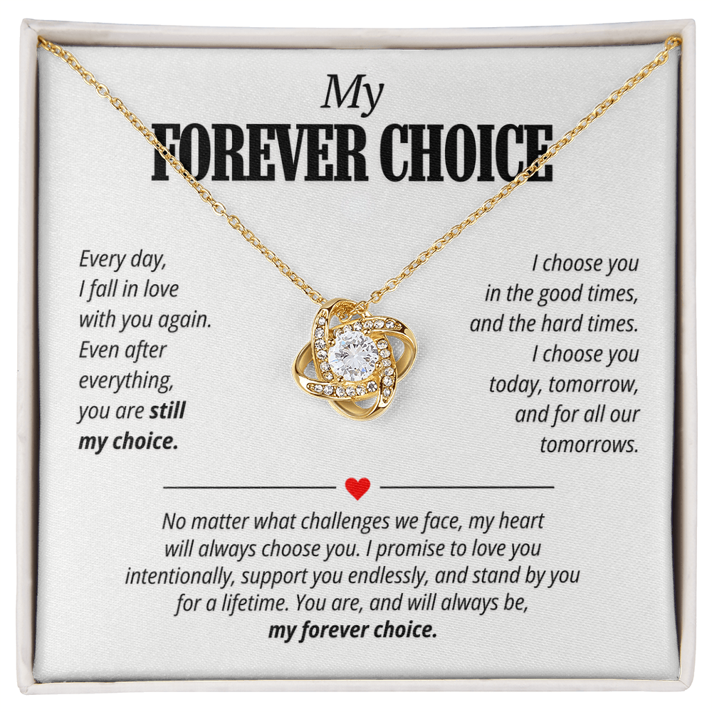 My Forever Choice Necklace for Her – Love Knot Romantic Commitment Gift