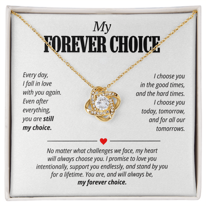 My Forever Choice Necklace for Her – Love Knot Romantic Commitment Gift
