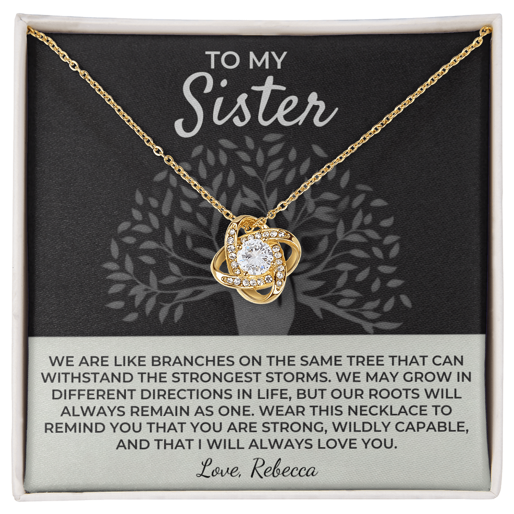 To My Sister - Love Knot Necklace Gift Set