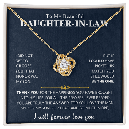 Gift for Daughter-in-law - Love Knot Necklace Gift Set - CFG232