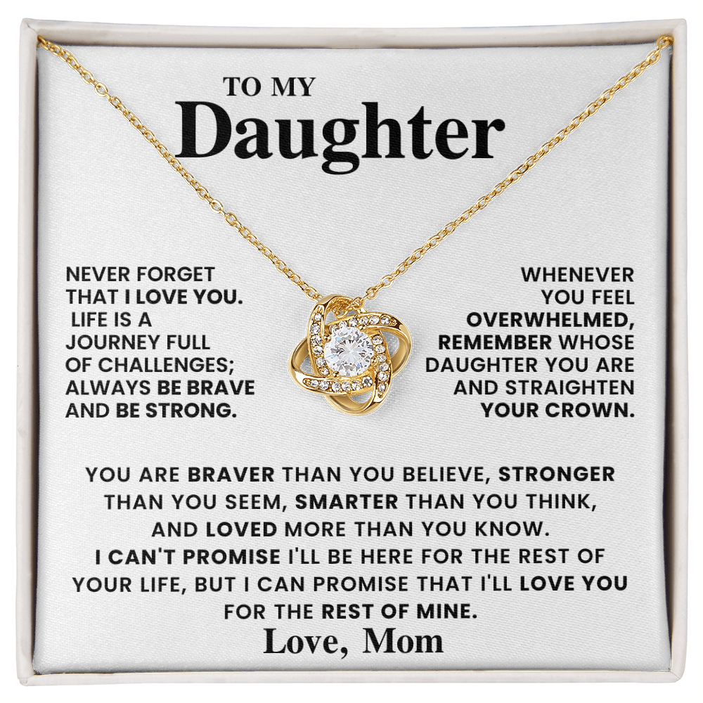 To My Daughter - From Mom - Love Knot Necklace Gift Set - CFG557