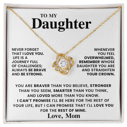 To My Daughter - From Mom - Love Knot Necklace Gift Set - CFG557