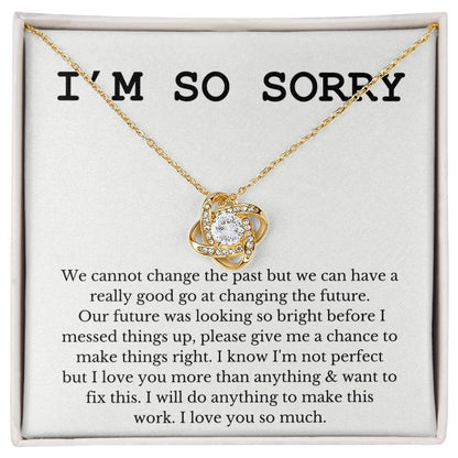 I'm So Sorry - Love Knot Necklace Gift Set