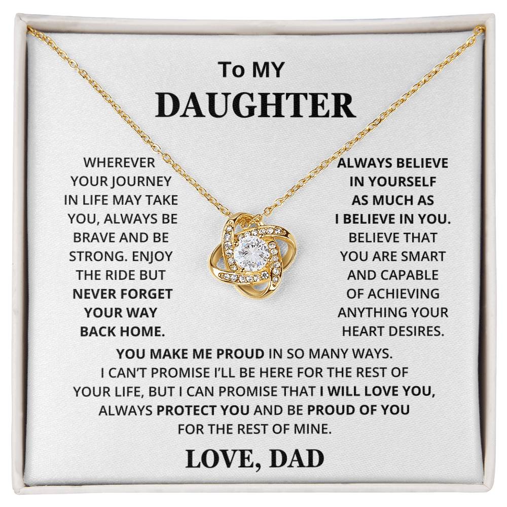 To My Daughter - Dad - Love Knot Necklace Gift Set - CFG318