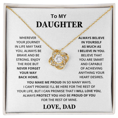 To My Daughter - Dad - Love Knot Necklace Gift Set - CFG318