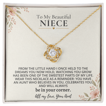 To My Beautiful Niece - Love Knot Necklace Gift Set