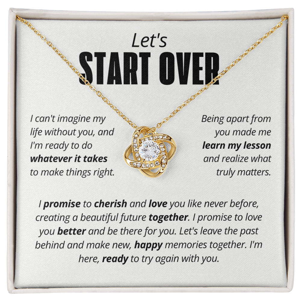 Let's Start Over Necklace for Her – I'm Sorry Love Knot Second Chance Gift