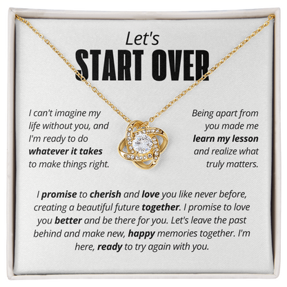 Let's Start Over Necklace for Her – I'm Sorry Love Knot Second Chance Gift