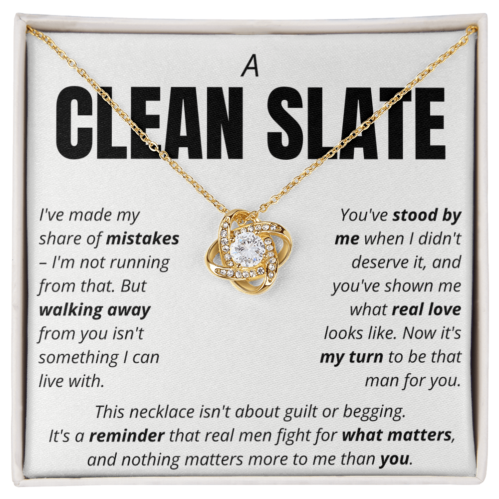 “A Clean Slate” Love Knot Necklace – Apology & Reconciliation Gift for Her