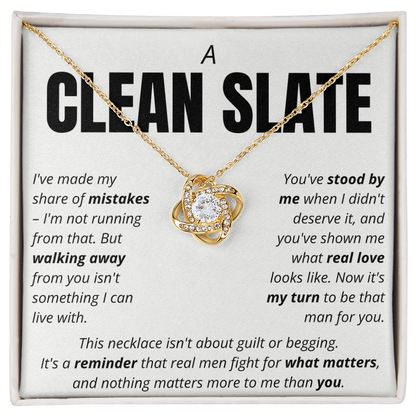“A Clean Slate” Love Knot Necklace – Apology & Reconciliation Gift for Her
