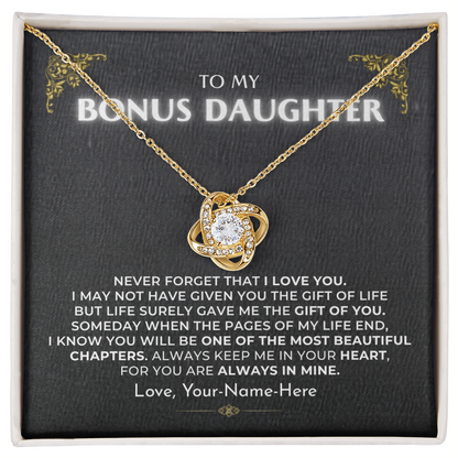 To My Bonus Daughter - Love Knot Gift Set