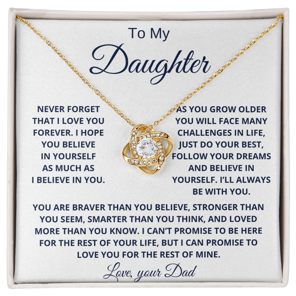 To my Daughter Love Knot Necklace